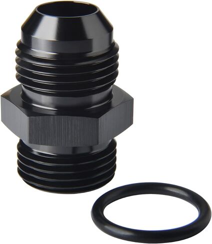 8AN Male Flare to 8AN ORB O-ring Boss Fuel Pump Rail Adapter Fitting Aluminum Black, Pack of 2 in Kuwait