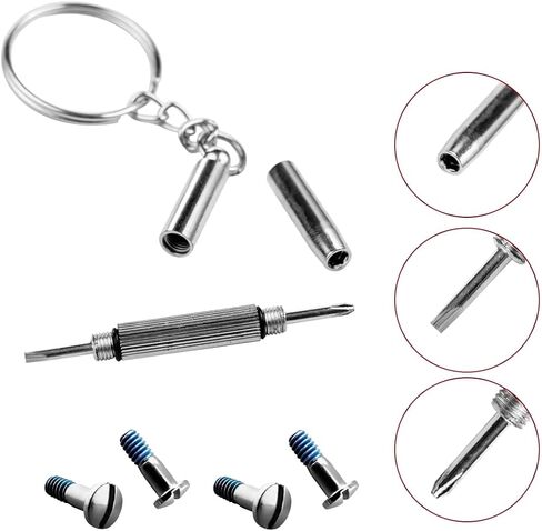 Screws fit for Ray Ban Justin Frames RB4165 RB4371 Wayfarer RB2132 Screws 4 with Screwdriver 1 (Silver) in Saudi Arabia