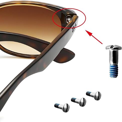 Screws fit for Ray Ban Justin Frames RB4165 RB4371 Wayfarer RB2132 Screws 4 with Screwdriver 1 (Silver) in Saudi Arabia