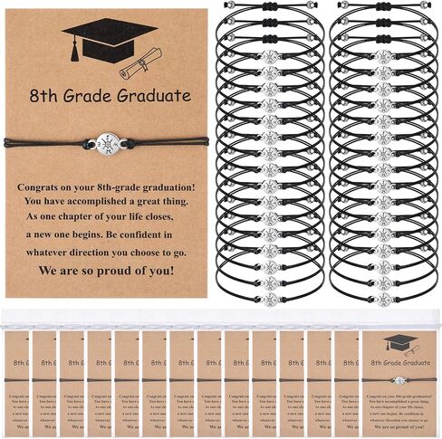 Tondiamo 30 Pcs 2025 Cross Bracelets Bulk Class of 2025 Graduation Gifts Graduation Bracelet Distance Friendship Bracelets with Card and Organza Bag for College High School Graduate Gifts in Saudi Arabia