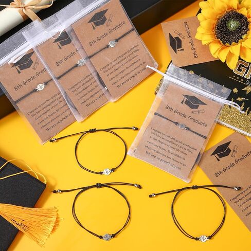 Tondiamo 30 Pcs 2025 Cross Bracelets Bulk Class of 2025 Graduation Gifts Graduation Bracelet Distance Friendship Bracelets with Card and Organza Bag for College High School Graduate Gifts in Saudi Arabia