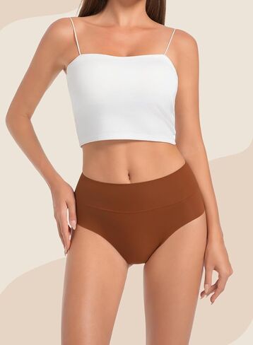 Seamless Underwear for Women High Waisted Briefs No Show Full Coverage Stretch Panties 5 Pack XS-2XL in Saudi Arabia