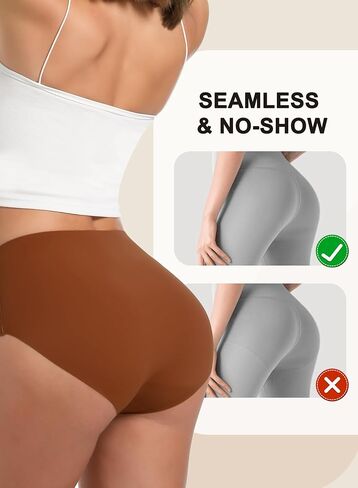 Seamless Underwear for Women High Waisted Briefs No Show Full Coverage Stretch Panties 5 Pack XS-2XL in Saudi Arabia
