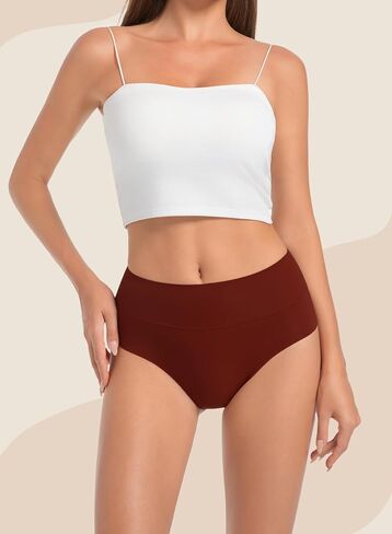 Seamless Underwear for Women High Waisted Briefs No Show Full Coverage Stretch Panties 5 Pack XS-2XL in Saudi Arabia