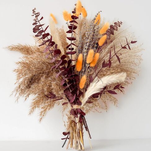 Green Pampas Grass Boho Bouquet – Exquisite Lavender and Eucalyptus Dried Flower Arrangements for Western Boho Decor – Rustic Flowers for Your Bohemian Home, Bedroom, and Wedding Table Décor in Saudi Arabia