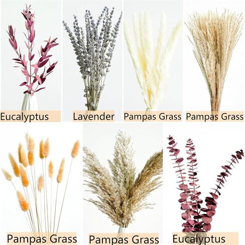 Green Pampas Grass Boho Bouquet – Exquisite Lavender and Eucalyptus Dried Flower Arrangements for Western Boho Decor – Rustic Flowers for Your Bohemian Home, Bedroom, and Wedding Table Décor in Saudi Arabia