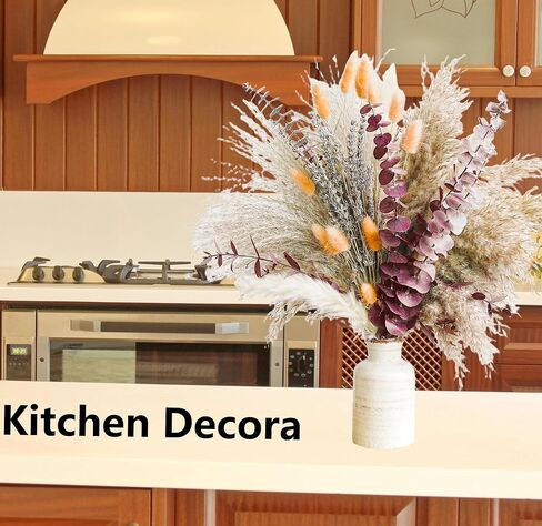 Green Pampas Grass Boho Bouquet – Exquisite Lavender and Eucalyptus Dried Flower Arrangements for Western Boho Decor – Rustic Flowers for Your Bohemian Home, Bedroom, and Wedding Table Décor in Saudi Arabia