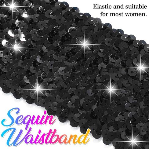 Nicute Sequin Waist Belt Wide Sparkly Dress Belts Elastic Waistband Cinch Accessory for Women in Kuwait
