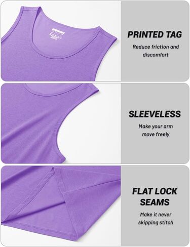 Cotrasen Men Tank Top Upf 50+ قميص من القطن بلا أكمام الرطوبة رطوبة كمال الأجسام كمال جيم. in Kuwait