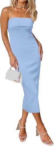 Arach & Cloz Women's Summer Mulberry Silk Blend Bodycon Backless Slit Midi Dress Dress Wedder Wedding Party Dresses 2025 in Kuwait