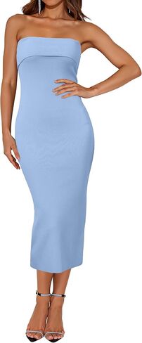Arach & Cloz Women's Summer Mulberry Silk Blend Bodycon Backless Slit Midi Dress Dress Wedder Wedding Party Dresses 2025 in Kuwait