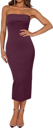 Arach & Cloz Women's Summer Mulberry Silk Blend Bodycon Backless Slit Midi Dress Dress Wedder Wedding Party Dresses 2025 in Kuwait