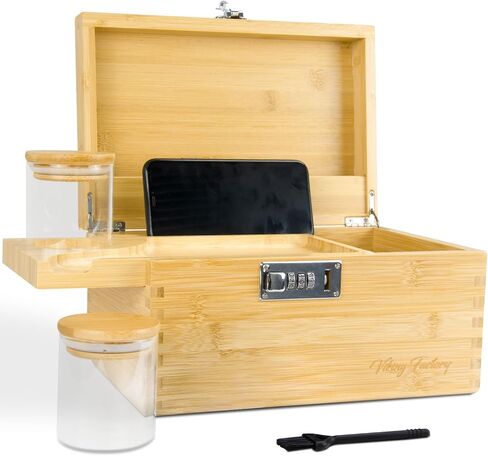 Home Organization and Decoration Premium Large Bamboo Box - Great Gift Set with All Accessories in Saudi Arabia