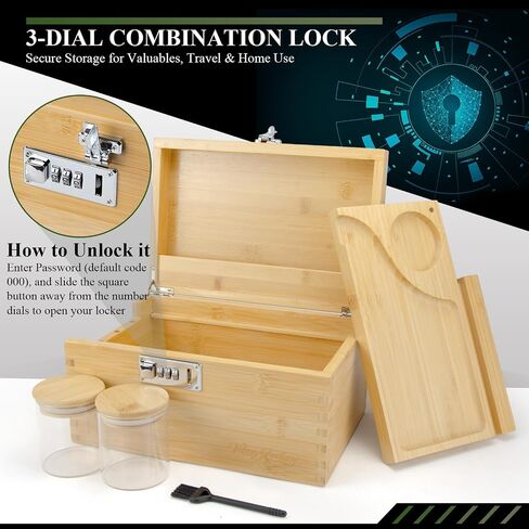 Home Organization and Decoration Premium Large Bamboo Box - Great Gift Set with All Accessories in Saudi Arabia