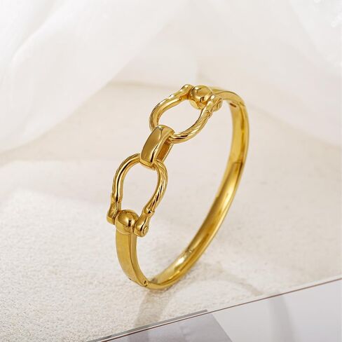 Gold Chunky Bangle Bracelets for Women Simple Twisted Textured Cuff Bangle Wide Square Bangle Bracelet Minimalist Bracelet in Kuwait