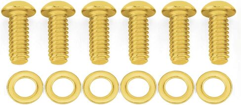 6 Pcs Derby Cover Screws Engine Caps Bolts Kit Stainless Steel for Harley 2004-2022 Sportster 883 XL XR 1999-Later Touring Road Glide Street Glide Road King Electra Glide Trike Dyna Softail (Gold) in Saudi Arabia