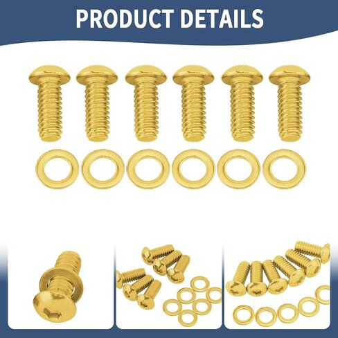 6 Pcs Derby Cover Screws Engine Caps Bolts Kit Stainless Steel for Harley 2004-2022 Sportster 883 XL XR 1999-Later Touring Road Glide Street Glide Road King Electra Glide Trike Dyna Softail (Gold) in Saudi Arabia