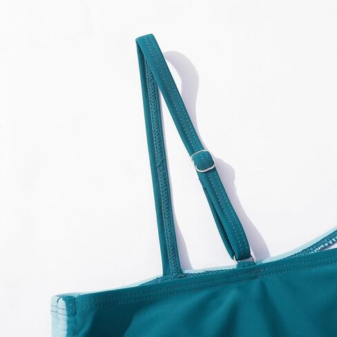 Young Girls 2 Piece Bikini Set Ruffles Swimwear with Adjustable Strap Tropical Striped Beachwear Kids Teen Bathing Suit in Kuwait