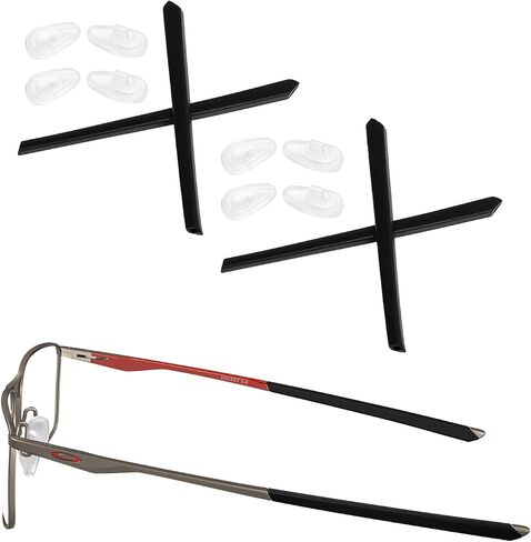 غطاء أذن بديل لمقبس Oakley 5.0 OX3217/Socket 5.5 OX3218 إطار نظارات، أكمام أذن مطاطية سوداء in Kuwait