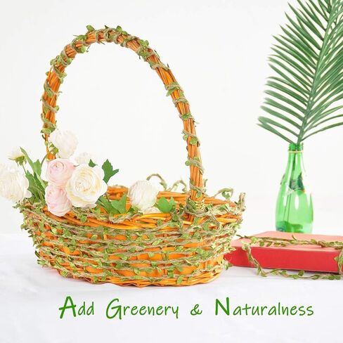 Naidiler 196 Ft Green Leaf Ribbon Jute Burlap Twine Vine with Artificial Leaves for Safari Decor Baby Shower Jungle Decor and DIY Wreath Wraping Craft in Saudi Arabia