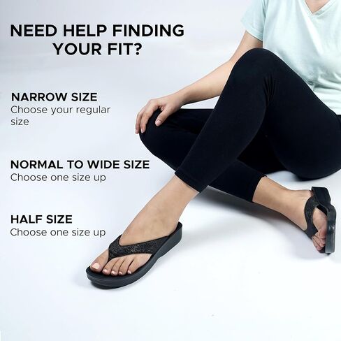 AEROTHOTIC Comfy Open Toe Arch Support Flip Flops for Women Cushion Padded Stylish Straps Dressy Sandals Walking Travel Beach Wear in Kuwait