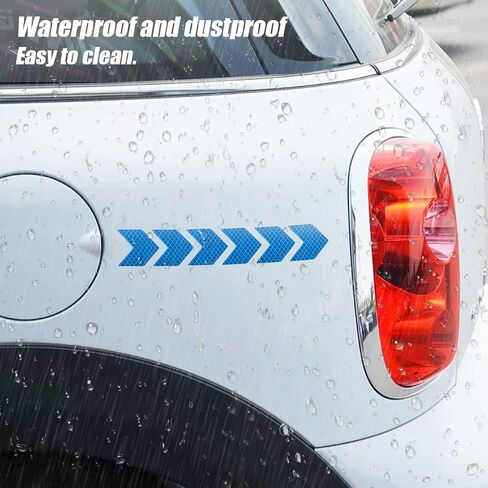 Arrow Reflective Stickers for Car, 24PCS Safety Warning Stripe Adhesive Decals, Night Visibility Diamond Grade Reflective Decoration for Bumper, Universal for Car, Truck, Motorcycle, Bicycle in Saudi Arabia
