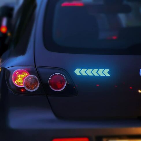 Arrow Reflective Stickers for Car, 24PCS Safety Warning Stripe Adhesive Decals, Night Visibility Diamond Grade Reflective Decoration for Bumper, Universal for Car, Truck, Motorcycle, Bicycle in Saudi Arabia