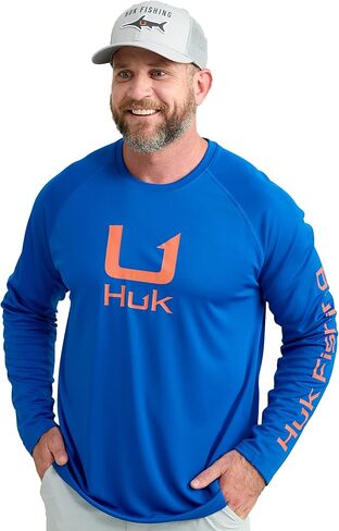 HUK Men's Icon Crew, Long-Sleeve Performance Fishing Shirt in Saudi Arabia