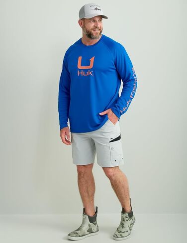 HUK Men's Icon Crew, Long-Sleeve Performance Fishing Shirt in Saudi Arabia