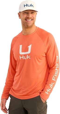 HUK Men's Icon Crew, Long-Sleeve Performance Fishing Shirt in Saudi Arabia