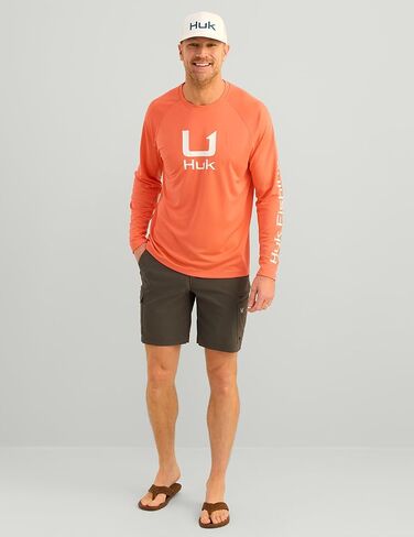 HUK Men's Icon Crew, Long-Sleeve Performance Fishing Shirt in Saudi Arabia