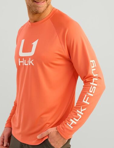HUK Men's Icon Crew, Long-Sleeve Performance Fishing Shirt in Saudi Arabia