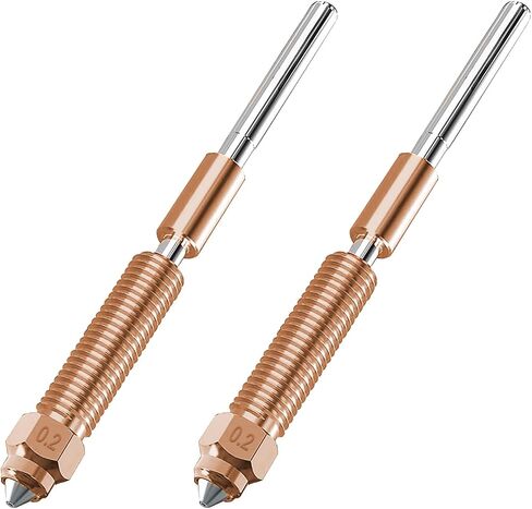 2PCS 0.2mm K1C Nozzle, Unicorn Quick-Swap Ender 3 V3 Nozzle with Titanium Alloy Heat Break, Copper Alloy and Hardened Steel for Creality K1C/Ender 3 V3/Ender 3 V3 Plus 3D Printers in Saudi Arabia