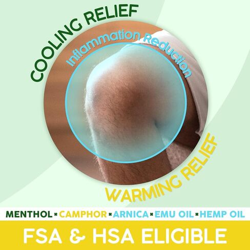 Ebanel Menthol Arnica Gel Pain Relief Cream with Hemp Oil, Emu Oil, MSM, Camphor, Vitamin B6, Boswellia, Bruise Cream Muscle Rub for Arthritis, Strains, Sprains, Joint Pain in Saudi Arabia