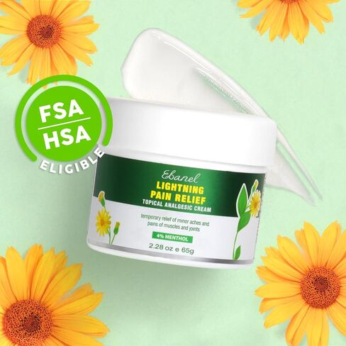 Ebanel Menthol Arnica Gel Pain Relief Cream with Hemp Oil, Emu Oil, MSM, Camphor, Vitamin B6, Boswellia, Bruise Cream Muscle Rub for Arthritis, Strains, Sprains, Joint Pain in Saudi Arabia