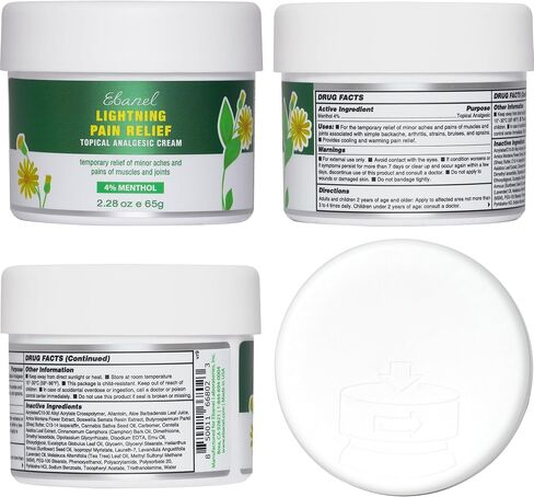 Ebanel Menthol Arnica Gel Pain Relief Cream with Hemp Oil, Emu Oil, MSM, Camphor, Vitamin B6, Boswellia, Bruise Cream Muscle Rub for Arthritis, Strains, Sprains, Joint Pain in Saudi Arabia