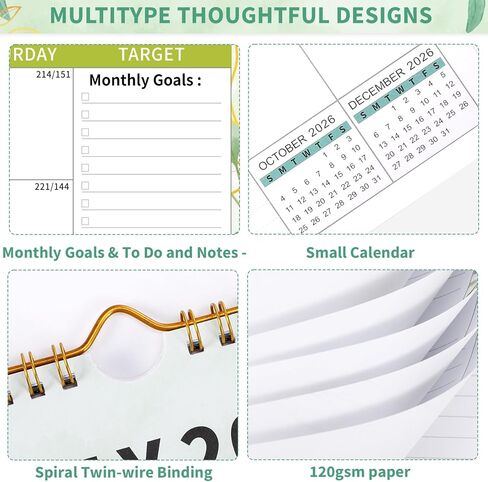 تقويم الحائط 2025-2026، تقويم مكتبي كبير لمدة 18 شهرًا من يناير 2025 إلى يونيو 2026 14.5 بوصة × 11.8 بوصة تقويم شهري مع ربط مزدوج السلك لتخطيط المكاتب المنزلية والمنظمين الشخصيين، تصميم الزهور in Kuwait
