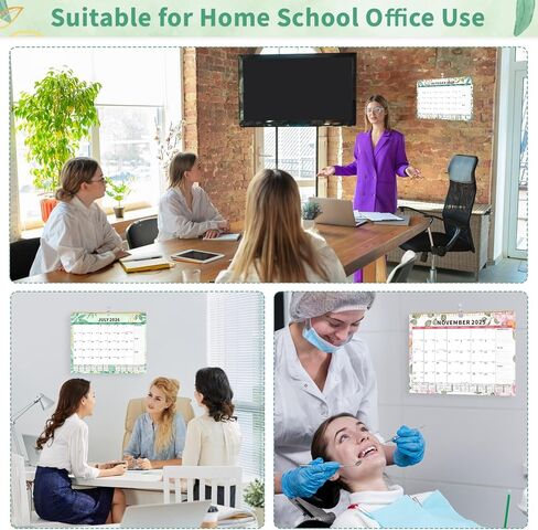 تقويم الحائط 2025-2026، تقويم مكتبي كبير لمدة 18 شهرًا من يناير 2025 إلى يونيو 2026 14.5 بوصة × 11.8 بوصة تقويم شهري مع ربط مزدوج السلك لتخطيط المكاتب المنزلية والمنظمين الشخصيين، تصميم الزهور in Kuwait