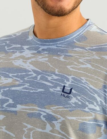 Huk Mens Leeward KC Scott Pattern Performance قميص طاقم الصيد ، ميناء هادئ in Saudi Arabia