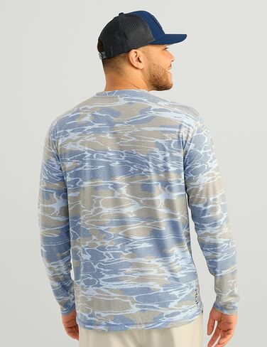 Huk Mens Leeward KC Scott Pattern Performance قميص طاقم الصيد ، ميناء هادئ in Saudi Arabia