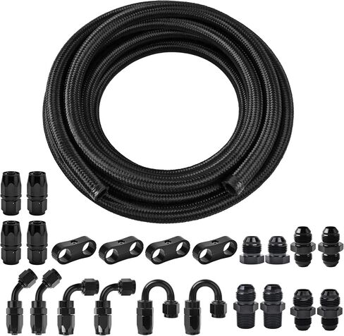 EVIL ENERGY 8AN Fuel Line Kit, 8AN Hose Nylon Stainless Steel Braided Fuel Line Fitting Kit CPE 16FT in Saudi Arabia