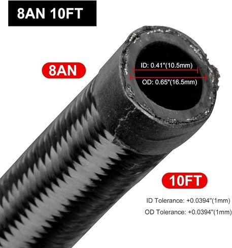 طقم خط الوقود 4AN ، AN4 مضفر نايلون خرطوم الوقود CPE 10ft أسود in Kuwait