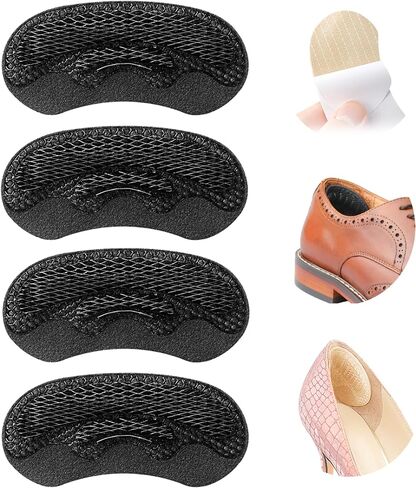 4D Cloud Heel Pads for Shoes Too Big, Ultra Comfort Heel Grips Inserts for Women Men, Heel Cushion Liners for Loose Shoes, Heel Protectors for Blister Prevention, Pain Relief (Black, 2 Pairs) in Kuwait
