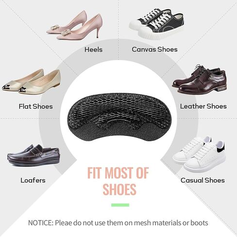 4D Cloud Heel Pads for Shoes Too Big, Ultra Comfort Heel Grips Inserts for Women Men, Heel Cushion Liners for Loose Shoes, Heel Protectors for Blister Prevention, Pain Relief (Black, 2 Pairs) in Kuwait