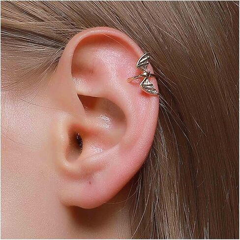 Gothic Bat Cuff Earrings Silver Bat Ear Cuffs Non Pierced Earrings Punk Animal Earrings Cool Vampire Earrings Jewelry for Women (Silver) in Saudi Arabia