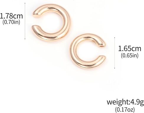 Minimalist Huggie Ear Cuffs Earrings Non Piercing - Clip on Cartilage Wrap Tubular Open Hoop Fake Earrings - Dainty Statement Earring Pair Trendy Jewelry Gift for Women Men in Saudi Arabia