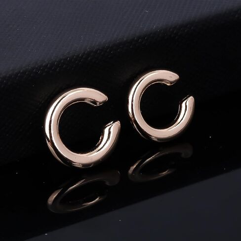 Minimalist Huggie Ear Cuffs Earrings Non Piercing - Clip on Cartilage Wrap Tubular Open Hoop Fake Earrings - Dainty Statement Earring Pair Trendy Jewelry Gift for Women Men in Saudi Arabia