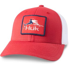 HUK Unisex Kid's Trucker, Anti-Glare Snapback Hat, Fish Channel Marker