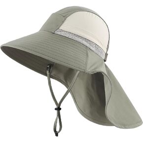 Connectyle UPF50+ Wide Brim Sun Hat for Toddler & Kids Outdoor Adventure Quick Dry Bucket Hat with Neck Flap Summer Beach Hat
