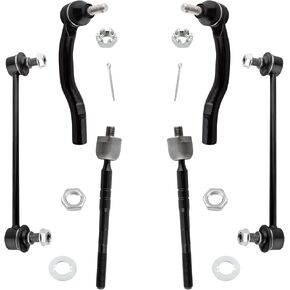 BOXI (Set of 6) Front Inner & Outer Tie Rod Ends + Sway Bar End Links Fit for Toyota Camry 2007 2008 2009 2010 2011 | Replaces K750123 ES80602 ES80603 EV800306